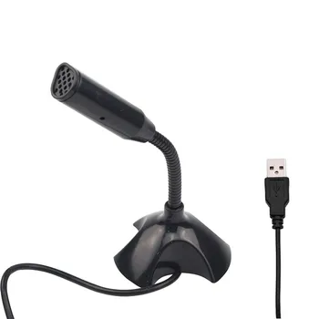 Mini USB Desktop Microphone Datoru Elastīgo 360° Regulējams Atbalsta Balss Čatā Ieraksta PC Mic Live Streaming
