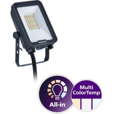 Philips Ledinaire All-in floodlights. 10 W. 1100 lm. 1200 lm. 3000 K. 4000 K. 6500 K. CRI80. Symmetrical. IP65 LED prožektors