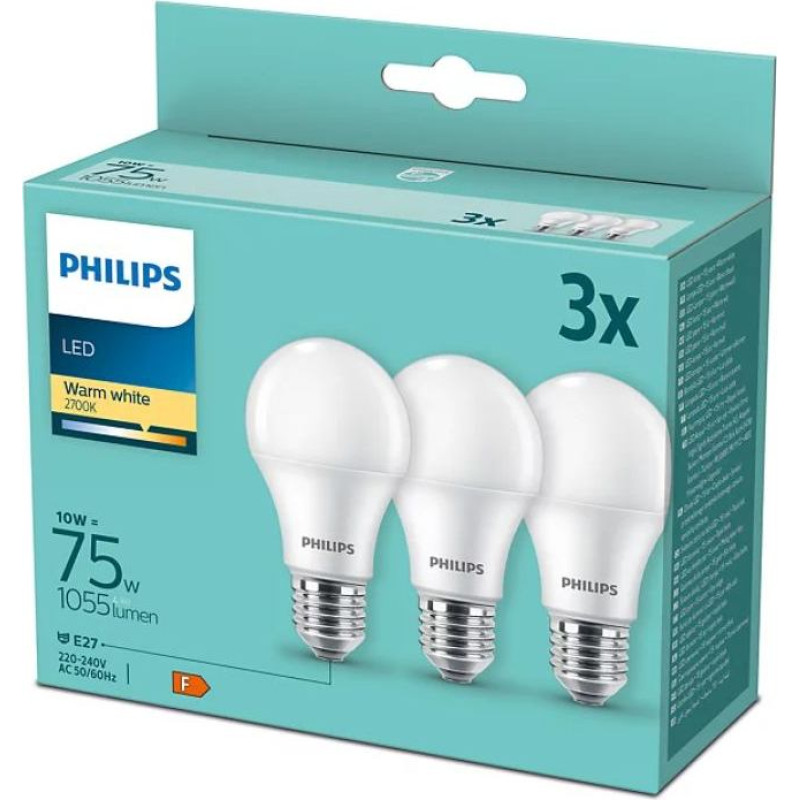 Philips LED spuldze 75W A60 E27 2700K 3 GAB