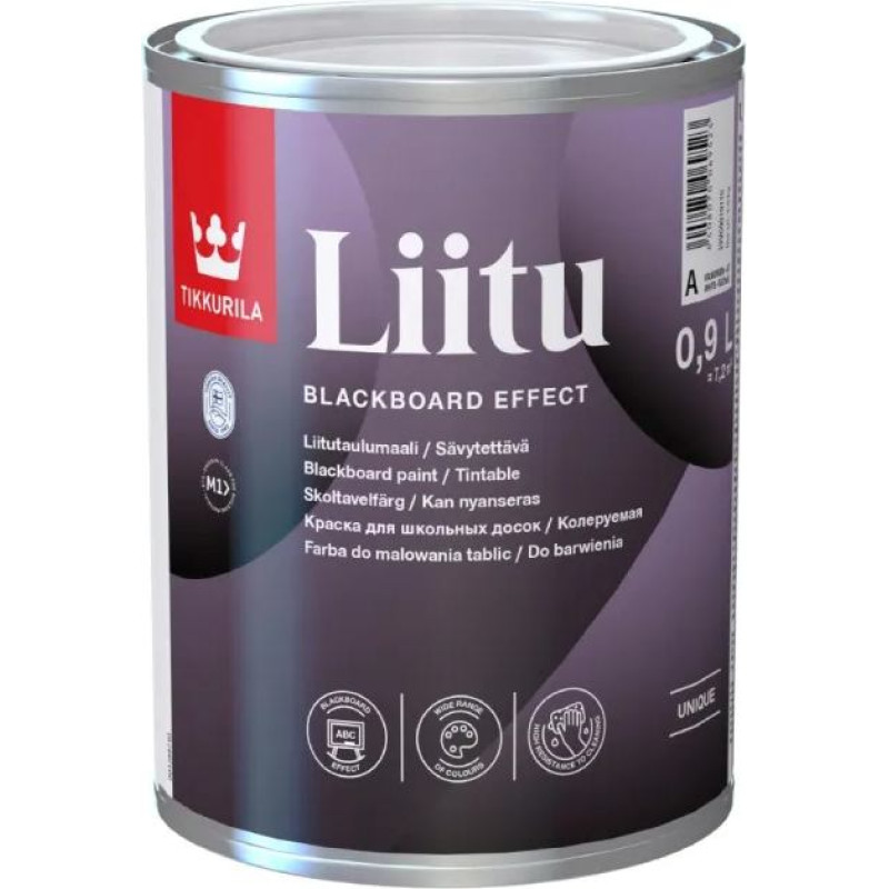 Tikkurila Liitu krāsa tāfelēm, tonējama, C bāze 0,9L