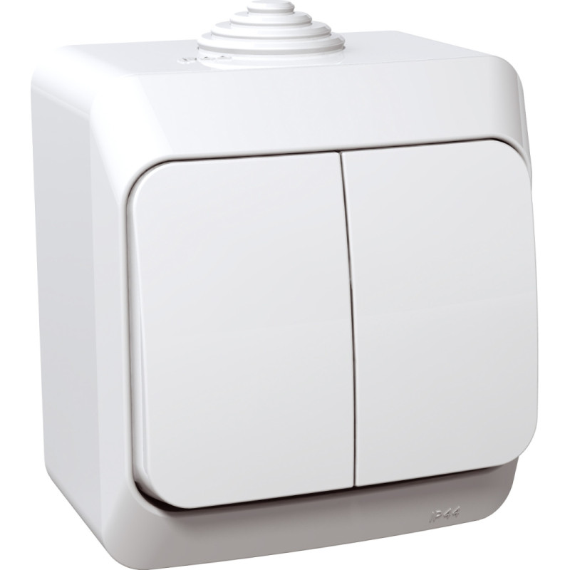 Schneider Electrics Divu taustiņu slēdzis (1+1) v/a balts IP44 CEDAR Plus