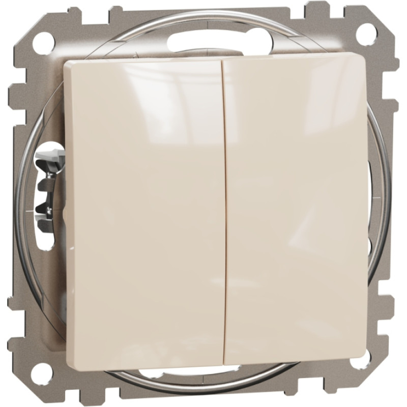 Schneider Electrics Divu taustiņu slēdzis (1+1) z/a (meh.) bēšs SEDNA Design