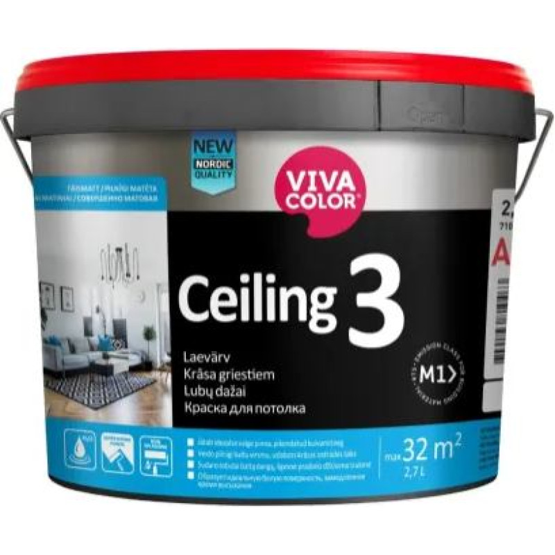 Vivacolor Ceiling 3 New, griestu krāsa, dziļi matēta 4,8L