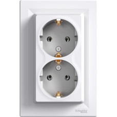 Schneider Electrics Kontaktligzda 2-v z/a (ar rāmi) ar zem. balta Asfora