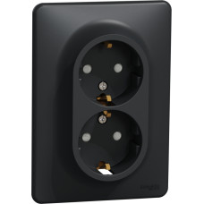 Schneider Electrics Kontaktligzda 2-v z/a ar zem. kontaktu aiz. antracīts SEDNA Design