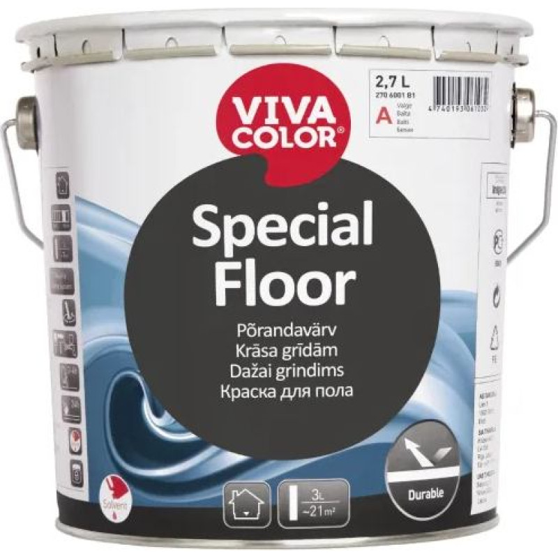 Vivacolor Special FLOOR grīdas krāsa, spīdīga 2,7L