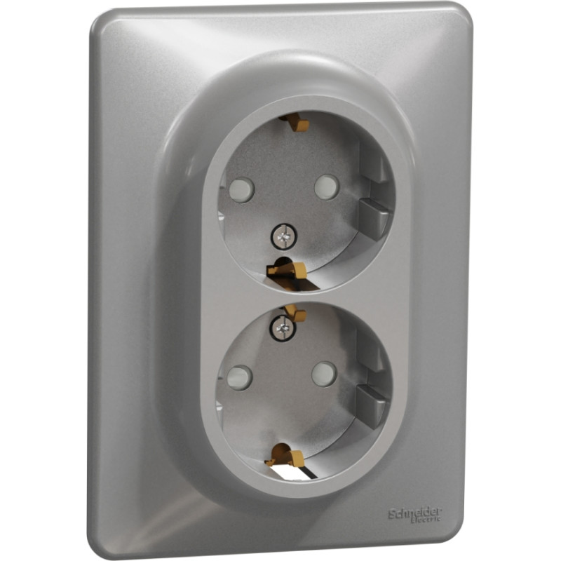 Schneider Electrics Kontaktligzda 2-v z/a ar zem. kontaktu aiz. alumīnījs SEDNA Design