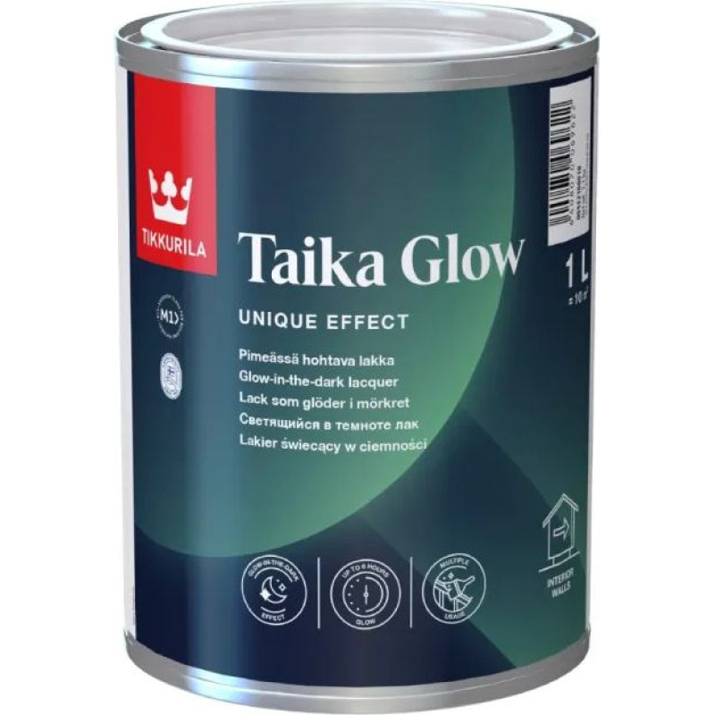 Tikkurila Taika Glow tumsā spīdoša ūdens bāzes laka 1L
