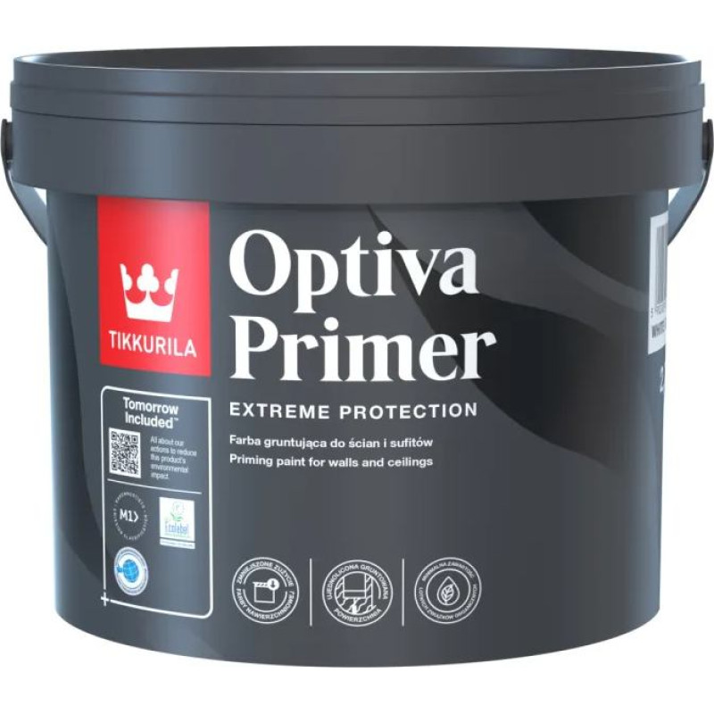 Tikkurila OPTIVA PRIMER gruntskrāsa, iekšdarbiem, matēta 9L