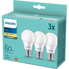 Philips LED spuldze 60W A60 E27 2700K 3 GAB