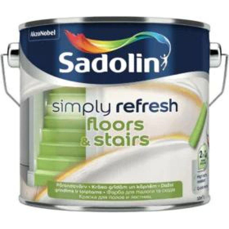 Sadolin Simply Refresh Floors & Stairs Pusmatēta krāsa grīdām un kāpnēm, BW 0.9L