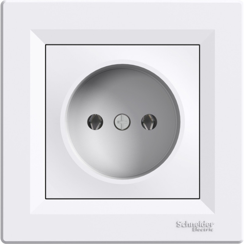 Schneider Electrics Kontaktligzda 1-v z/a (ar rāmi) bez zem. balta IP20 Asfora