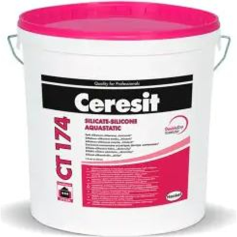 Ceresit CT 174 Silikāta-siliona Dekoratīvais plānkārtas apmetums (akmentiņ&scaron;) 2mm, 25kg