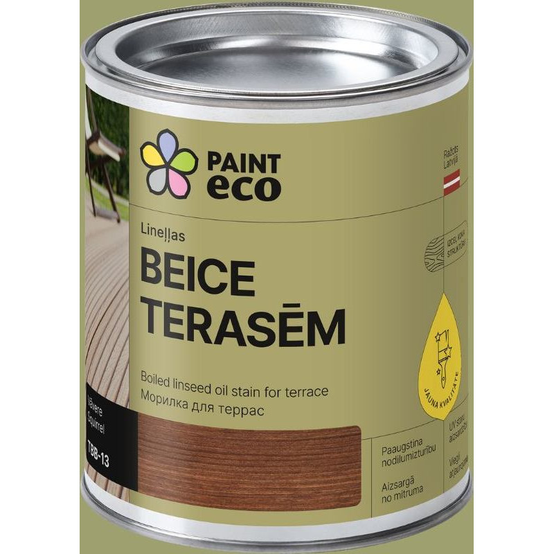 Paint Eco Lineļļas beice terasēm, tonis: Vāvere 0,75L