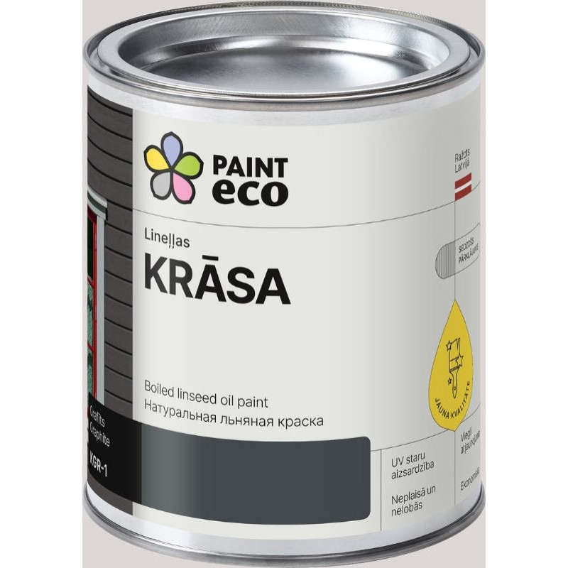 Paint Eco Lineļļas pernicas krāsa, tonis: Grafīts  0,75L