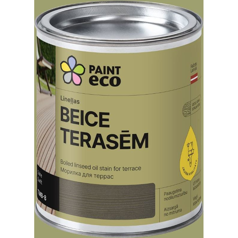 Paint Eco Lineļļas beice terasēm, tonis: Svīre 2,5L