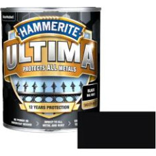 Hammerite Ultima Smooth Spīdīga ūdens bāzes krāsa metāla virsmām, melna 0.7L