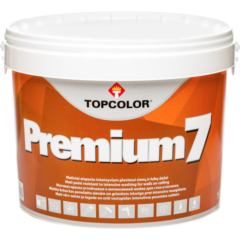 Topcolor PREMIUM 7 10L iekšdarbu krāsa