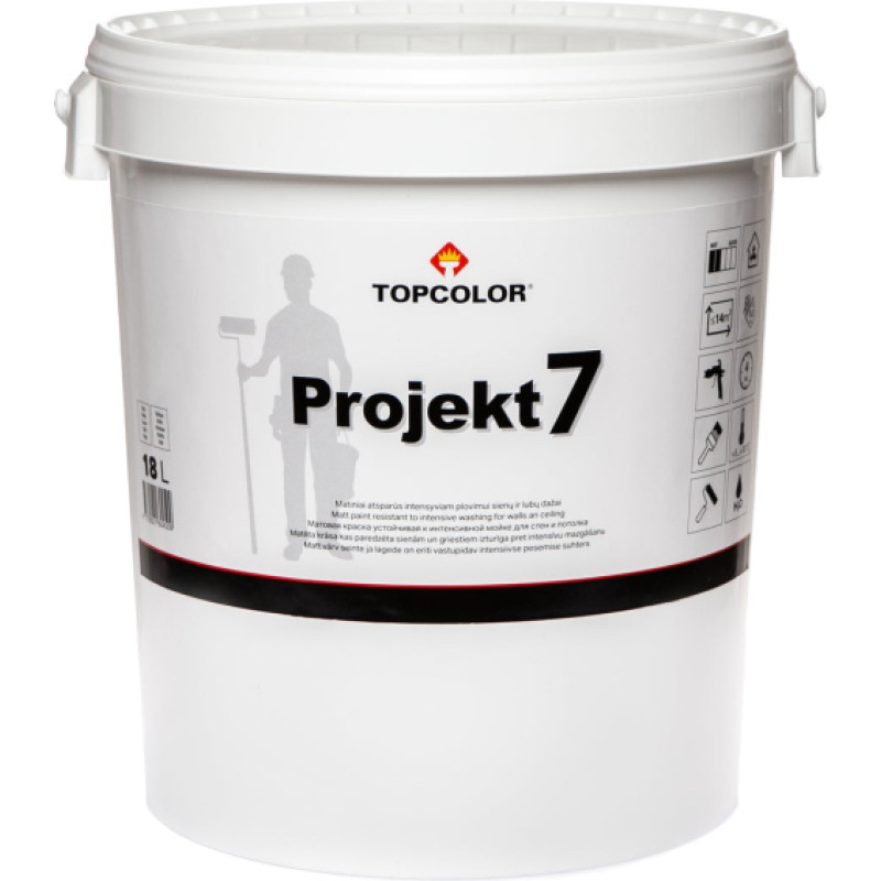 Topcolor Projekt 7 18L iekšdarbu krāsa