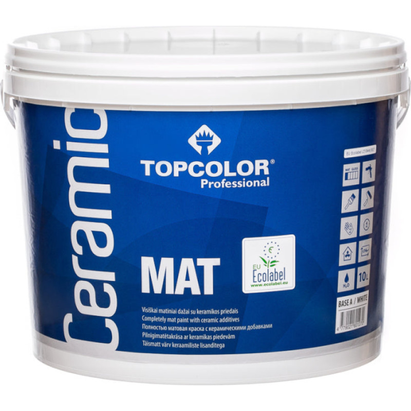 Topcolor CERAMIC MAT ar keramiskajām piedevām 10L iekšdarbu krāsa