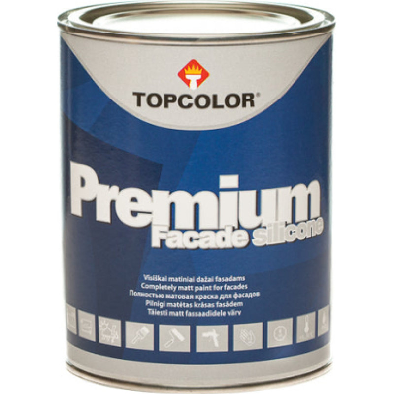Topcolor PREMIUM Fasada ar silikona piedevām 1L