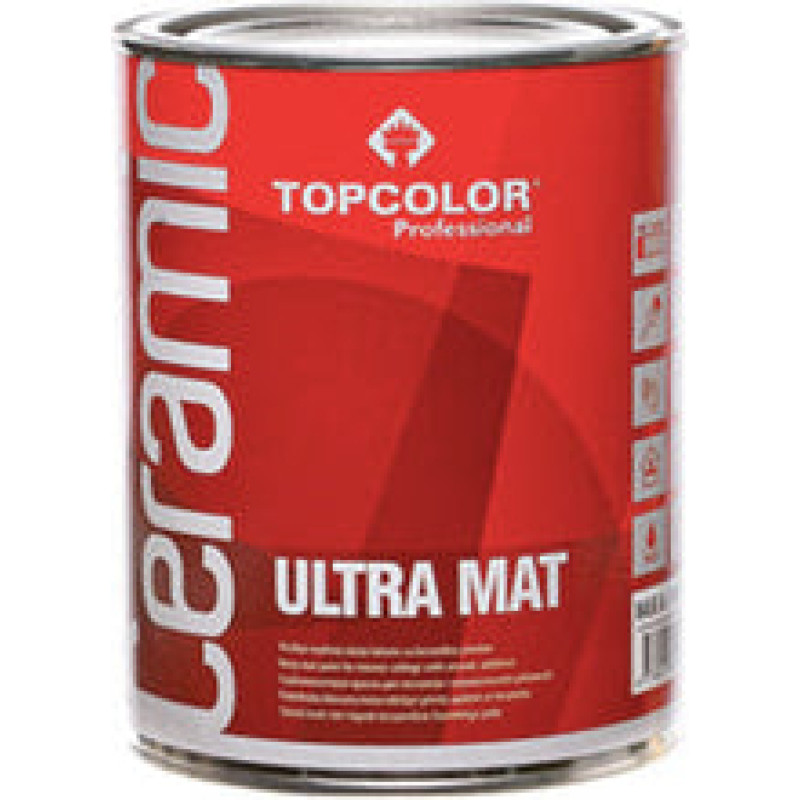 Topcolor CERAMIC ULTRA MAT ar keramiskajām piedevām 1L iekšdarbu krāsa