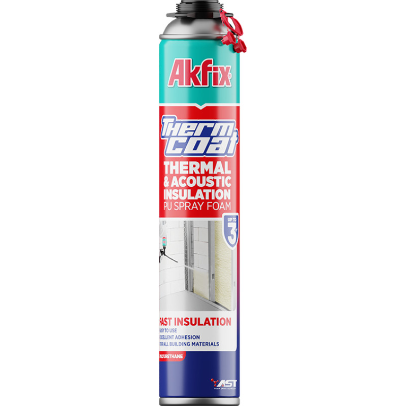 Akfix Thermcoat siltuma un skaņas izolācijas poliuretāna putas GunFoam 850ml