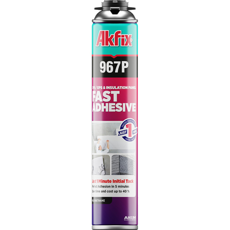 Akfix 967P ātri cietējošas profesionālās līmējošās putas GunFoam 750ml