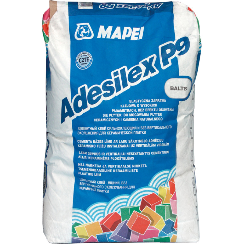 Mapei Adesilex P9 (C2TE) 20kg elastīga cementa bāzes flīžu līme, pelēka