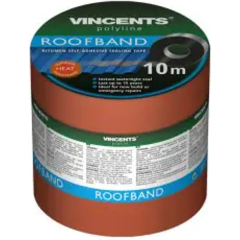 Vincents Polyline Roofband Bitumena blīvējoša lente Brūna 10cm x 10m