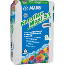 Mapei Keraflex Maxi S1 white (C2TE S1) 20kg, elastīga flīžu līme, balta