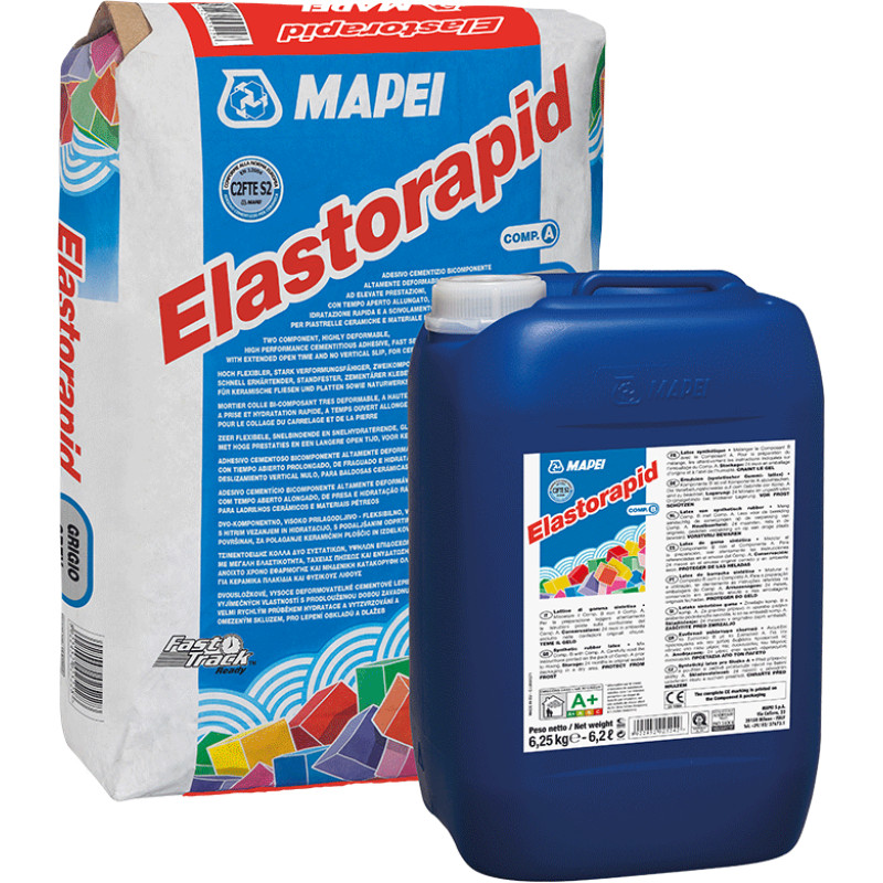 Mapei Elastorapid A+B 31.25kg Divkomponentu flīžu līme (C2FTE S2) augstas elastības (C2FTE, S2) pelēks
