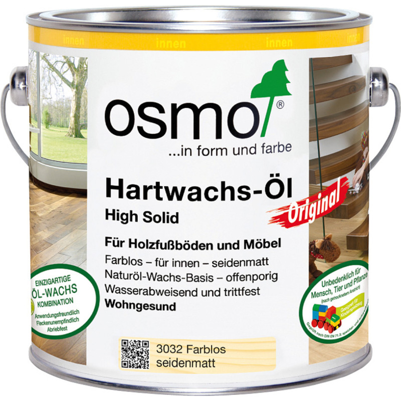 Osmo Hartwachs-Öl cietā vaska eļļa 3062 Original matēta 2,5L