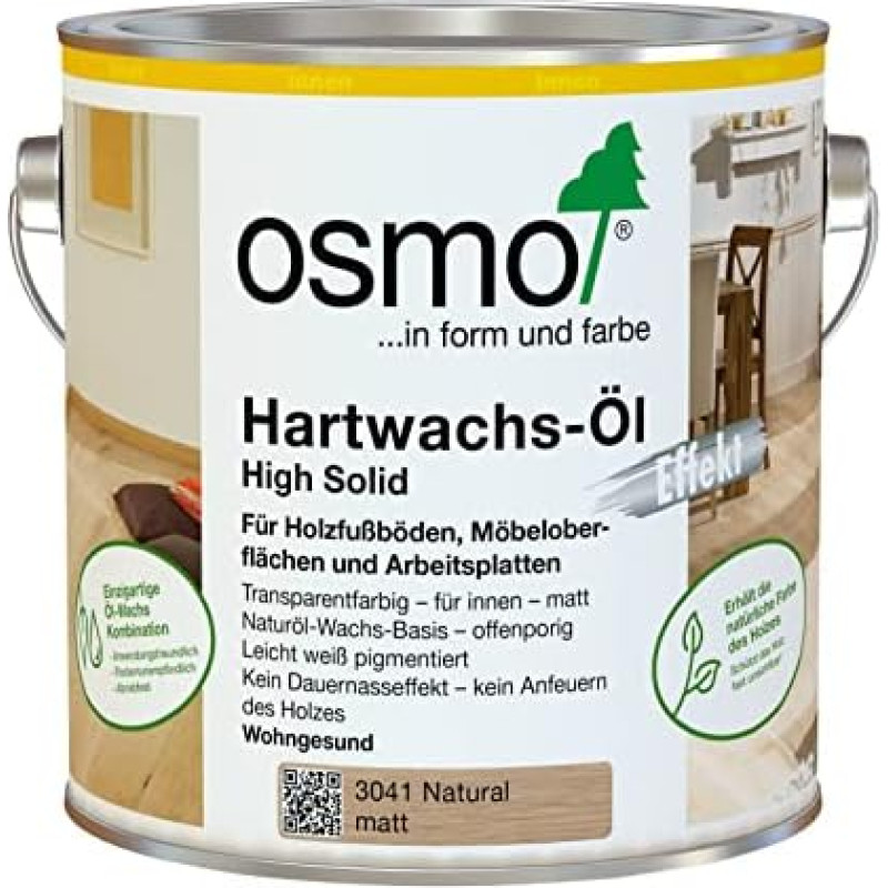 Osmo Hartwachs-Öl cietā vaska eļļa 3041 Effekt Natural matēts 2,5L