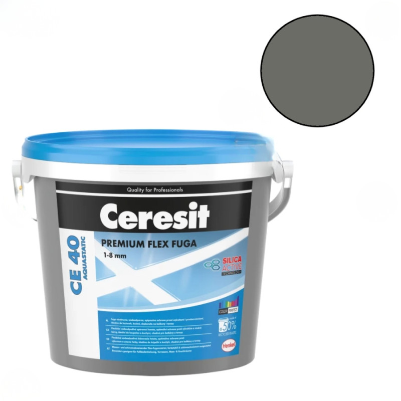 Ceresit CE 40 Elastīgs flīžu šuvotājs, grafīta (16), 5kg