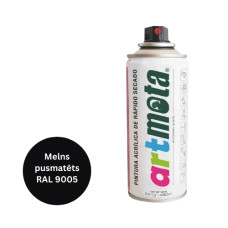 Artmota Akrila aerosola krāsa 450 ml, pusmatēta melna, RAL9005